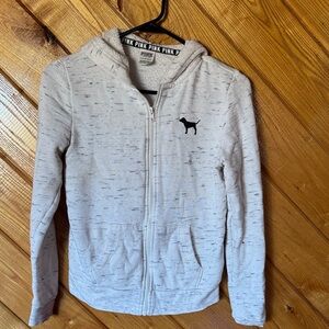 PINK Victoria's Secret Zip-Up Sweatshirt- Light Gray